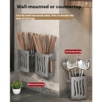 Rak Peralatan dengan Kait, Rak Penyimpanan Dapur ABS Gantung dengan Nampan Air, Untuk Menyimpan Sendok dan Sumpit, Putih, 1-Pack